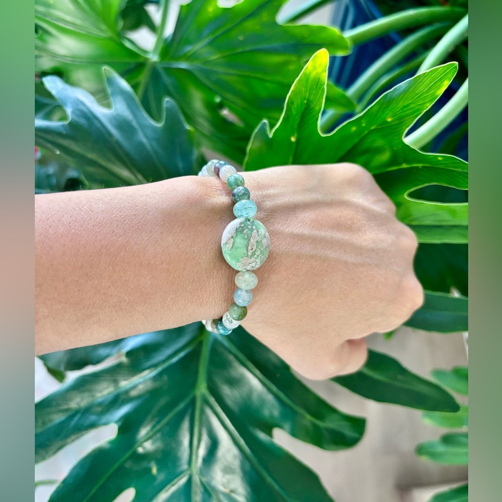 Jasper, Amazonite & Moss Agate Bracelet – Grounding & Soothing - Picture 2 of 3